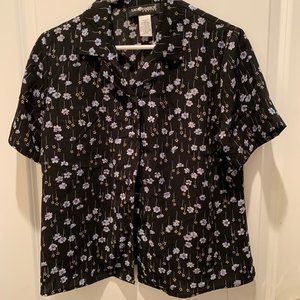 Sag Harbor Lt. Blue Flowered Blouse Size PM